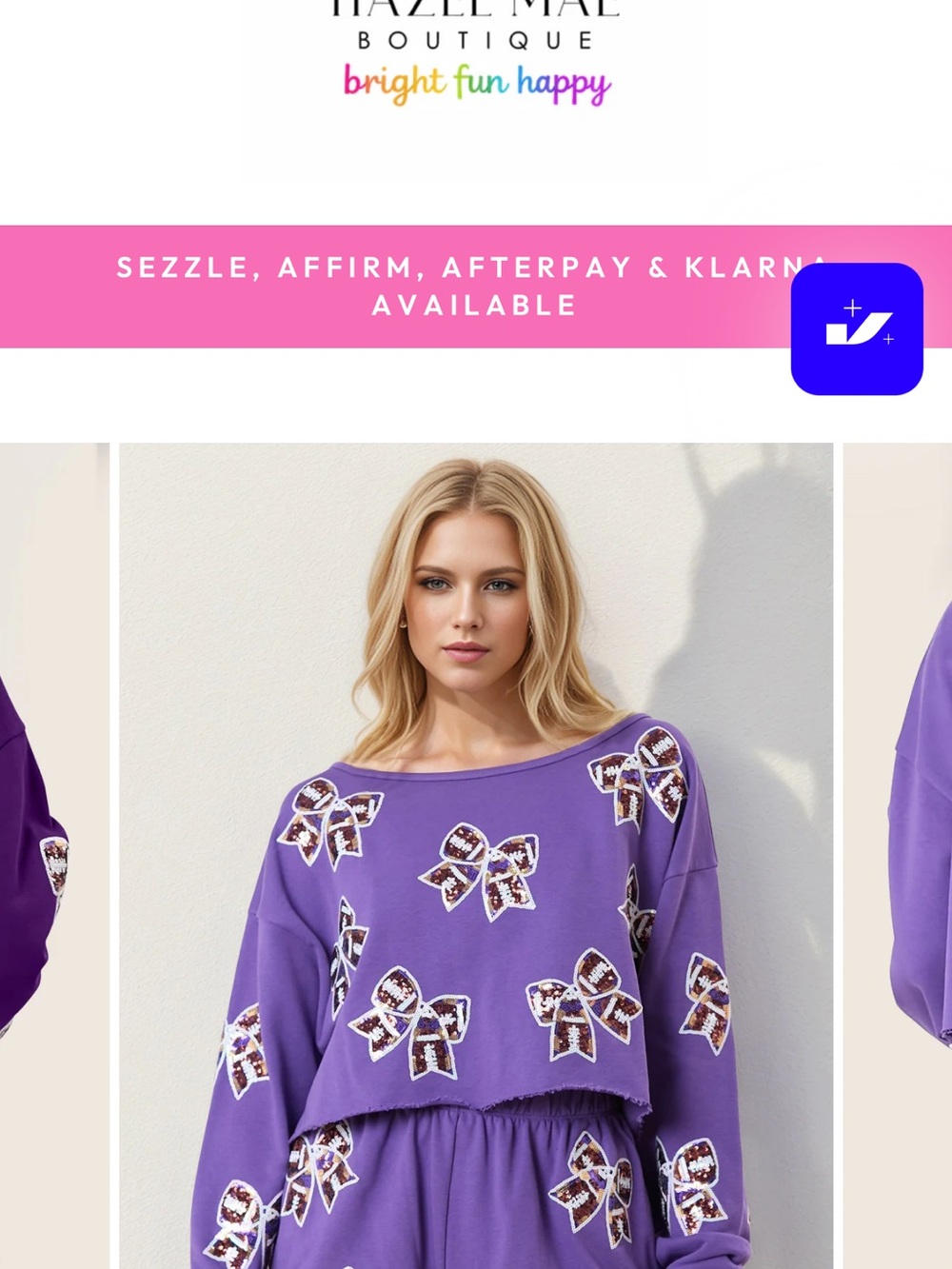 Purple Bow Print Lounge Set
